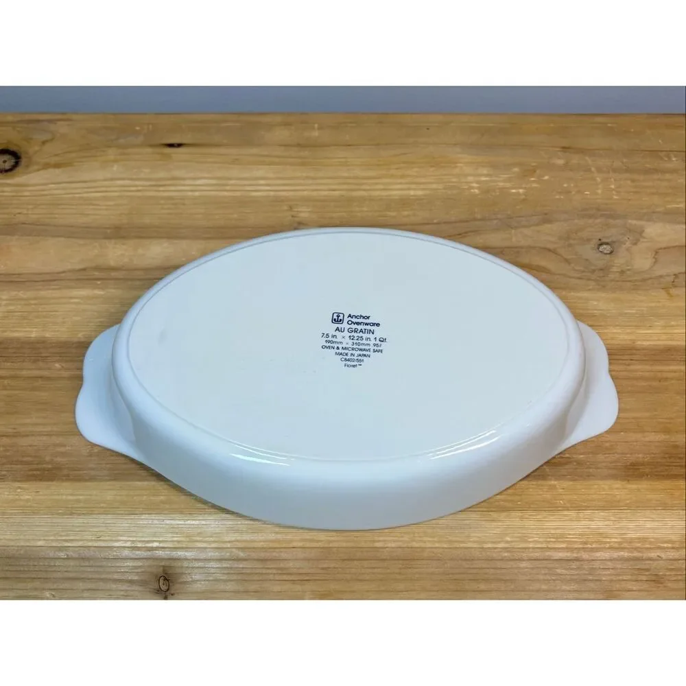 Anchor Hocking Floret Oval Casserole Dish 1QT